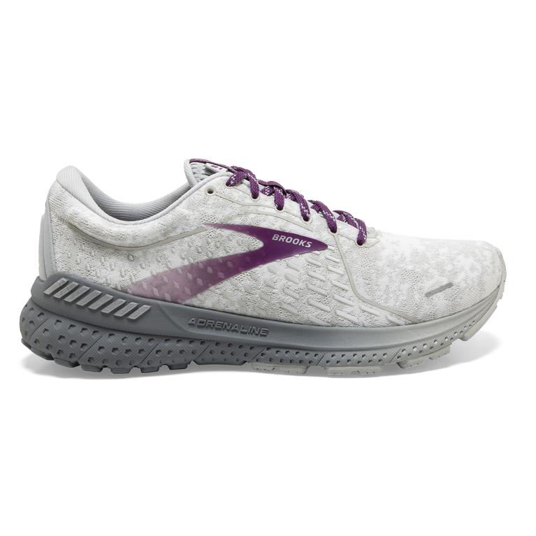 Brooks Women's Adrenaline GTS 21 Road Running Shoes - White/Oyster/Primer Grey (AWKR02483)